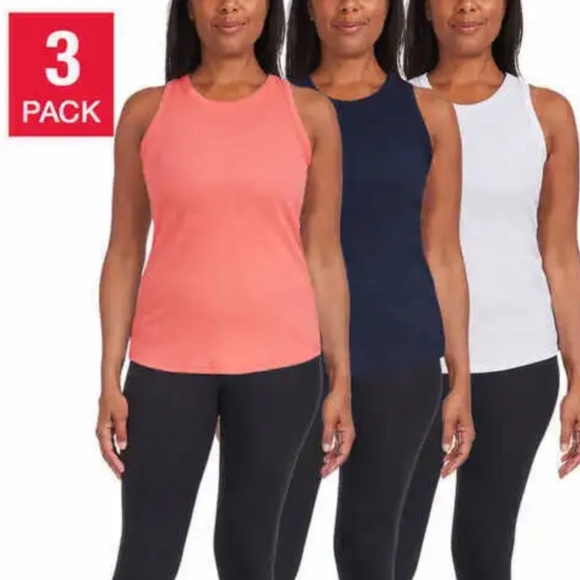 Danskin Womens Rib Tank Top 3 Pack Soft Ribbed Activewear Racerback Size Medium - Picture 1 of 7
